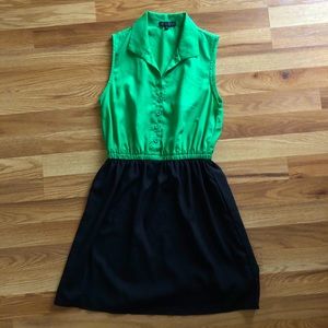 Green/Black Mod Style Dress